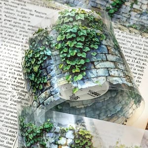 Pet Tape muur met groene klimop