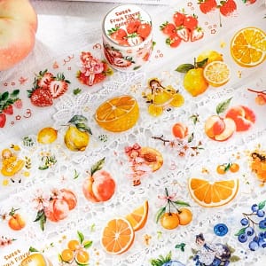 PET Tape Rol โ Fruit Collectie (6 varianten)