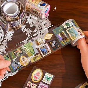 PET tape rollen โ Vintage Zegels (2 varianten)