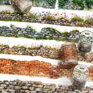 PET Tape Rollen – Stenen Muren 6 varianten