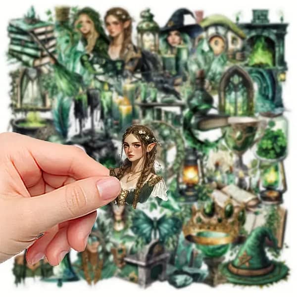 Transparante stickers magisch groen
