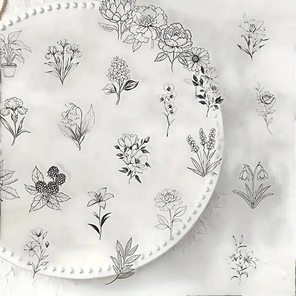 Transparante Stickers bloemen & planten