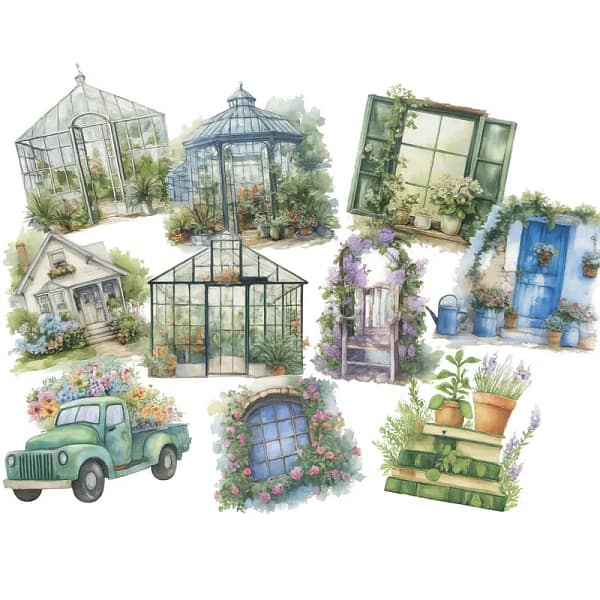 Transparante Stickers – Tuinhuis & Garden (10 stuks) - Afbeelding 4