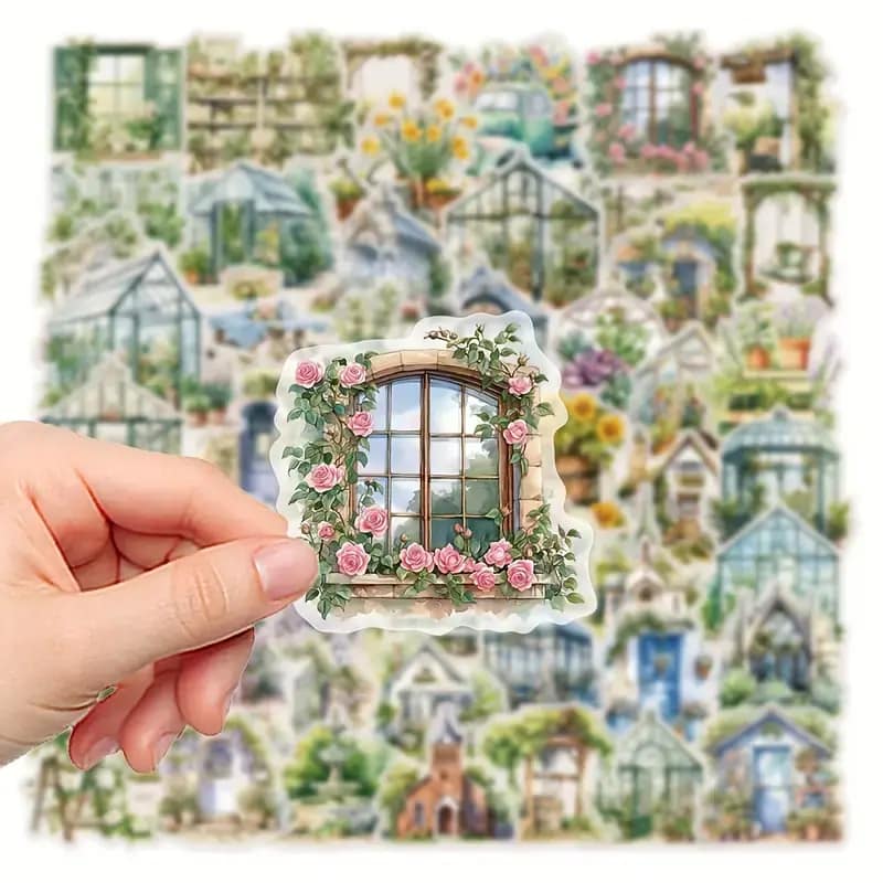 Transparante stickers tuinhuis & garden