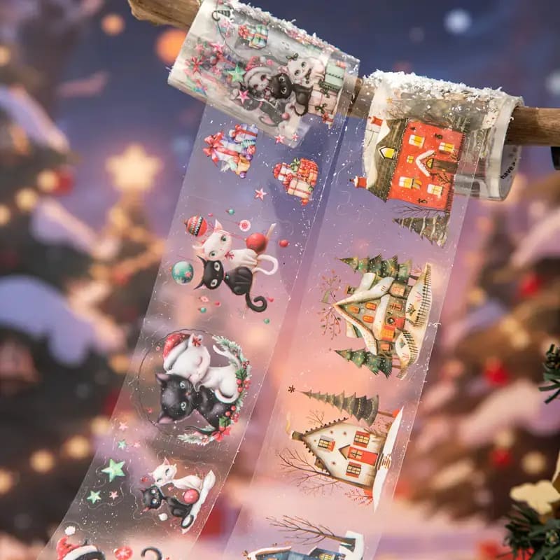 PET Tape Rollen – Kerstmis Collectie 6 Varianten - Afbeelding 2